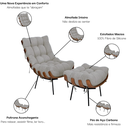 Ver imagem 7 de Poltrona Consultório Psicologia Estofada Chaise Costela Linho Cinza
