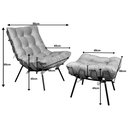 Ver imagem 4 de Poltrona Consultório Psicologia Estofada Chaise Costela Linho Cinza