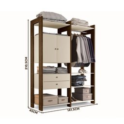 Guarda Roupa Closet Solteiro Malbec / Off White Luapa Toronto - 4