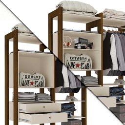 Guarda Roupa Closet Solteiro Malbec / Off White Luapa Toronto - 3