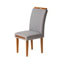 Ver imagem 4 de Kit 2 Cadeiras Estofadas de Jantar Tulipa - Mdf em Linho Pés em Madeira - Vintage Decor - Prata