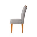 Ver imagem 5 de Kit 2 Cadeiras Estofadas de Jantar Tulipa - Mdf em Linho Pés em Madeira - Vintage Decor - Prata