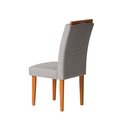 Ver imagem 6 de Kit 2 Cadeiras Estofadas de Jantar Tulipa - Mdf em Linho Pés em Madeira - Vintage Decor - Prata