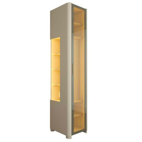 Guarda Roupa Innova Reflecta 1 Porta com Nicho Tomada Led - Gelius