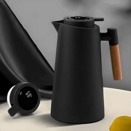 Garrafa Térmica com Termômetro 1l Cabo para Madeira Chá Café Cor:preto - 2