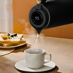 Garrafa Térmica com Termômetro 1l Cabo para Madeira Chá Café Cor:preto - 6