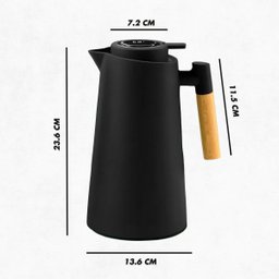 Garrafa Térmica com Termômetro 1l Cabo para Madeira Chá Café Cor:preto - 7