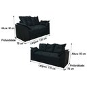 Ver imagem 4 de Conjunto 2 e 3 Lugares Paris Suede - Bege