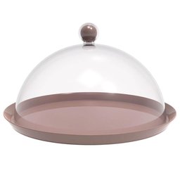 Porta Bolo Torta 30cm Bubble com Cúpula Amêndoa Crippa Boleira Doces Petiscos - 1