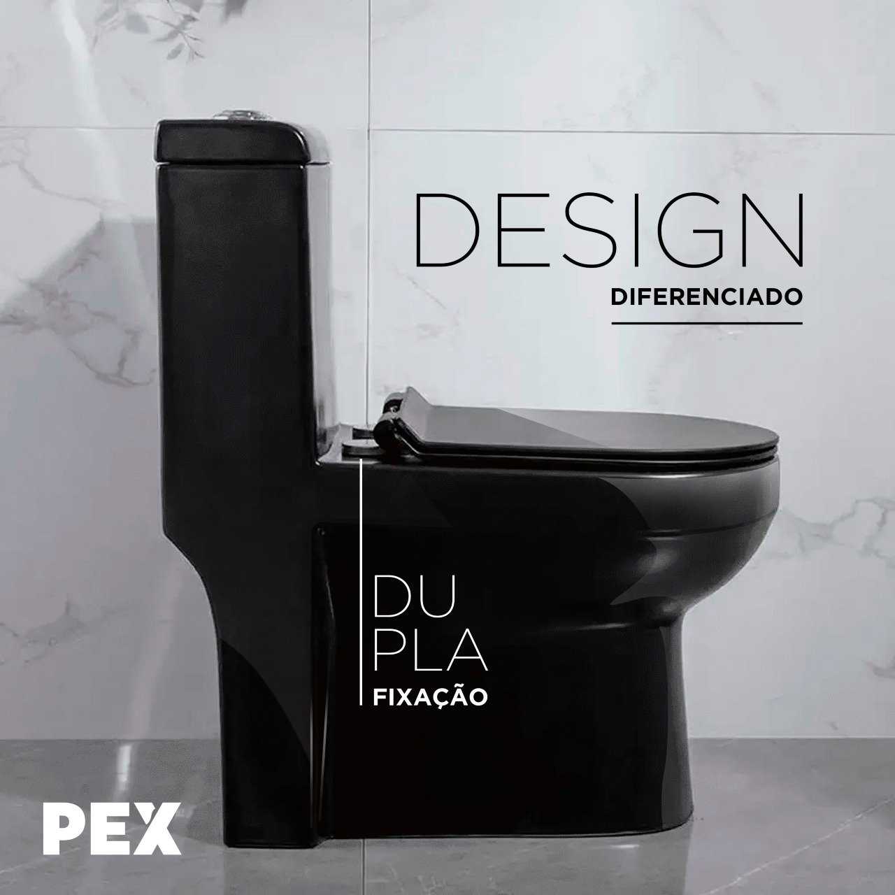 Vaso Sanitário Monobloco Preto Pex Ícaro Produzido em Cerâmica - 2