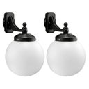 Ver imagem 1 de Kit 2 Luminárias de Parede para Jardim Globo Leitoso Preta L