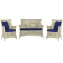 Ver imagem 1 de Jogo Sofá e 2 Poltronas de Área Igapó Alumínio Pintura Fendi Corda Náutica Estofado 10 Trama