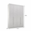 Ver imagem 7 de Módulo Completo Solteiro de Canto Áurea 11 Portas de Bater MDF Branco com Mesa de Cabeceira Arbo