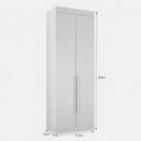 Ver imagem 6 de Módulo Completo Solteiro de Canto Áurea 11 Portas de Bater MDF Branco com Mesa de Cabeceira Arbo