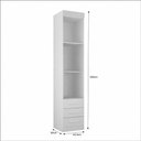 Ver imagem 3 de Módulo Completo Solteiro de Canto Áurea 11 Portas de Bater MDF Branco com Mesa de Cabeceira Arbo