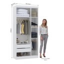 Ver imagem 4 de Guarda Roupa Dormitório Modulado Alpes 3 Portas C/ Cabideiro - Módulo Roupeiro Alpes - Luciane:branc