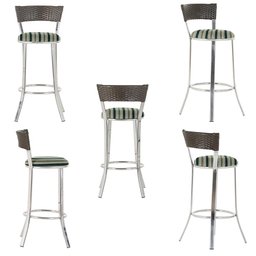 Kit de Mesa Bistrô com Tampo de Vidro Redondo 4 Banquetas em Alumínio e Fibra Sintética Argila - 5