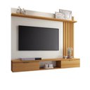 Ver imagem 2 de Painel para Tv Suspenso Lets e Mesa de Centro Sky com Tampo de Vidro Cinamomo Off White – Hb Móveis