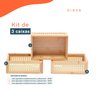 Kit 3 caixas organizadoras empilháveis de bambu e palhinha 22cm - Oikos - 2
