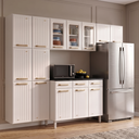 Ver imagem 1 de Cozinha Compacta 4 Peças 14 Portas 3 Gavetas 245cm com Vidro