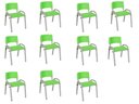 Ver imagem 2 de Kit 11 Cadeira Iso Infantil Creche, Escola Base Cinza Verde Claro