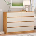 Ver imagem 4 de Cômoda Grande 8 Gavetas para Quarto Sinatra Cinamomo/Off White