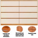 Ver imagem 3 de Cômoda Grande 8 Gavetas para Quarto Sinatra Cinamomo/Off White