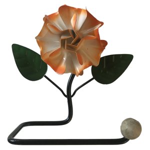 Porta Papel Higiênico de Parede Com Flor de Ferro:Laranja
