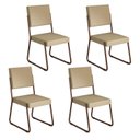 Ver imagem 1 de Kit 4 Cadeiras para Sala de Jantar Napoli Bege/Creme/Marrom