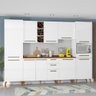 Armário De Cozinha Completa Com Adega 10 Portas 4 Gavetas Favorita Branco/Nature - 3