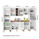 Ver imagem 4 de Armário De Cozinha Completa Com Adega 10 Portas 4 Gavetas Favorita Branco/Nature