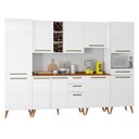 Ver imagem 7 de Armário De Cozinha Completa Com Adega 10 Portas 4 Gavetas Favorita Branco/Nature