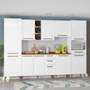 Ver mais imagens de Armário De Cozinha Completa Com Adega 10 Portas 4 Gavetas Favorita Branco/Nature