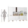 Armário De Cozinha Completa Com Adega 10 Portas 4 Gavetas Favorita Branco/Nature - 2