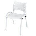 Ver imagem 3 de Cadeira Iso Base Branco , Escritório Branco - Kit 2 Un