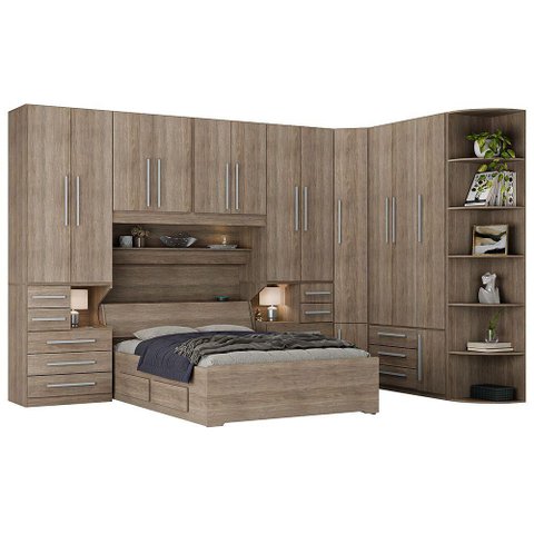 Dormitório Queen Size Completo 1222 Castanho