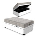 Ver imagem 1 de Cama Box Baú Solteiro Branca + Colchão Molas Ensacadas - Ortobom - Airtech Springpocket Branco