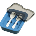 Ver imagem 3 de Kit Marmita com Divisórias e Talheres Azul