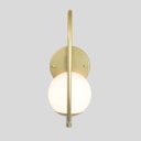 Ver imagem 4 de Kit 2 Arandela Parede Online Dourado Globo de Vidro Branco