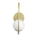 Ver imagem 3 de Kit 2 Arandela Parede Online Dourado Globo de Vidro Branco