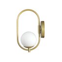 Ver imagem 5 de Kit 2 Arandela Parede Online Dourado Globo de Vidro Branco