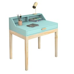 Escrivaninha Infantil Para Quarto Com Cadeira Infantil Menta - 2