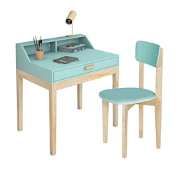 Escrivaninha Infantil Para Quarto Com Cadeira Infantil Menta - 1