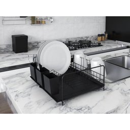 Escorredor de Louça com Bandeja e Porta Talheres de Plástico - Stolf - 2