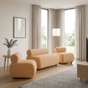 Ver imagem 1 de Sofá Namoradeira e KIT2 Poltronas Decorativa para Sala Zarah Bouclê D03 - D'Rossi