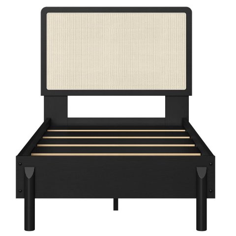 Cama Solteiro Palhinha Oslo 27058 Pes Madeira 102 Cm Nero Artesano