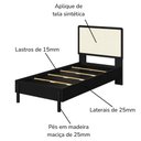 Ver imagem 5 de Cama Solteiro Palhinha Oslo 27058 Pes Madeira 102 Cm Nero Artesano