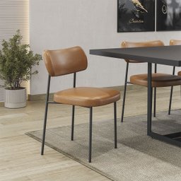 Kit 2 Cadeiras Mona para Sala Jantar Gourmet em Aço e Couríssimo-preto-whisky-edecasamoveis - 3