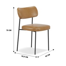 Kit 2 Cadeiras Mona para Sala Jantar Gourmet em Aço e Couríssimo-preto-whisky-edecasamoveis - 4