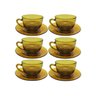 Conjunto 6 Xícaras de Chá Pires Vidro Âmbar 200ml - Fratelli - 1